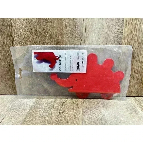 Metal Hedgehog Wall Hook Maze Kids Decor Red Iggy Art Container Store NEW - Picture 1 of 5